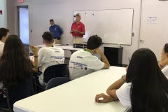 02/11 - Palestra com o mecânico da NASA, Terry While, que participou dos projetos dos ônibus espaciais. Em sua palestra, Mr While compartilhou detalhes sobre a estrutura dos ônibus espaciais e curiosidades sobre os materiais usados na construção e operação desses veículos espaciais. Ele também discorreu sobre as adaptações ao ambiente sem gravidade e ao retorno à Terra.